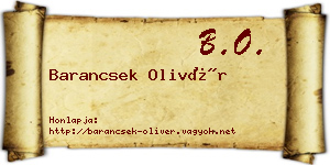 Barancsek Olivér névjegykártya